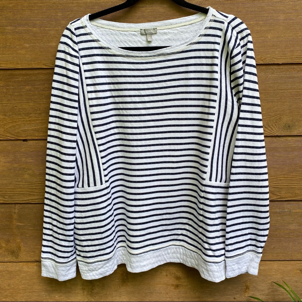 T By Talbots Mixed Stripe Pullover - image 2